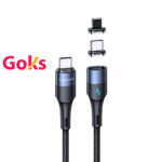 კაბელი USAMS U66 Magnetic (Type-C & Lightning პორტები)