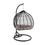 ბუდე საქანელა SC-107 შავი, ნაცრისფერი ბალიშებით