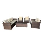 რატანის კომპლექტი მაგიდით 6 ნაწილიანი