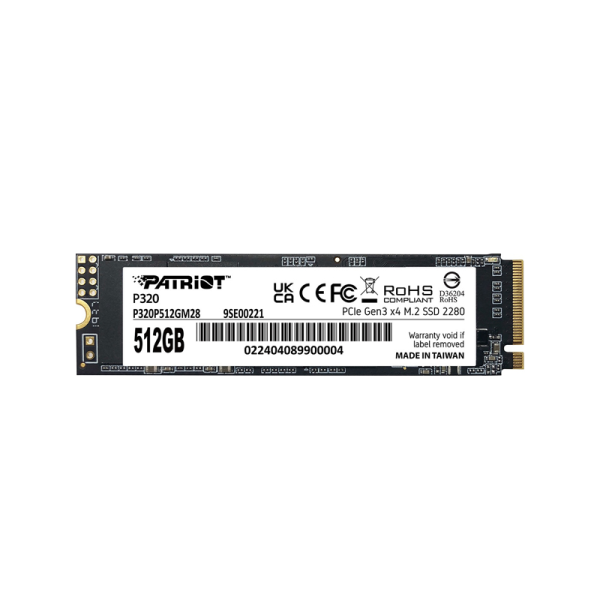 Patriot P320 512GB SSD M.2 2280 PCIe Gen 3.0 x4 NVMe - P320P512GM28