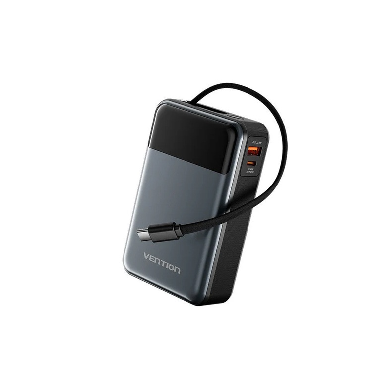 Vention FKDM0 20.000mAh Power Bank 65W With LED Display Gray