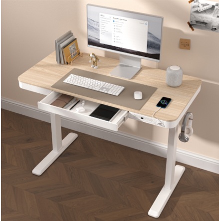Vertex VX-1SSD-01NW Single Motor Sit-Stand Desk with Drawer & Memory Control